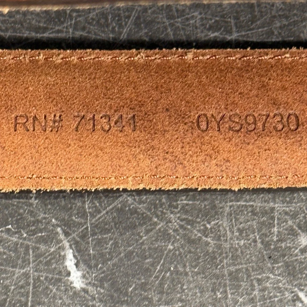 L.L.‎ Bean Brown Leather Belt Brass Buckle Heritage Equestrian Style Size 34/36